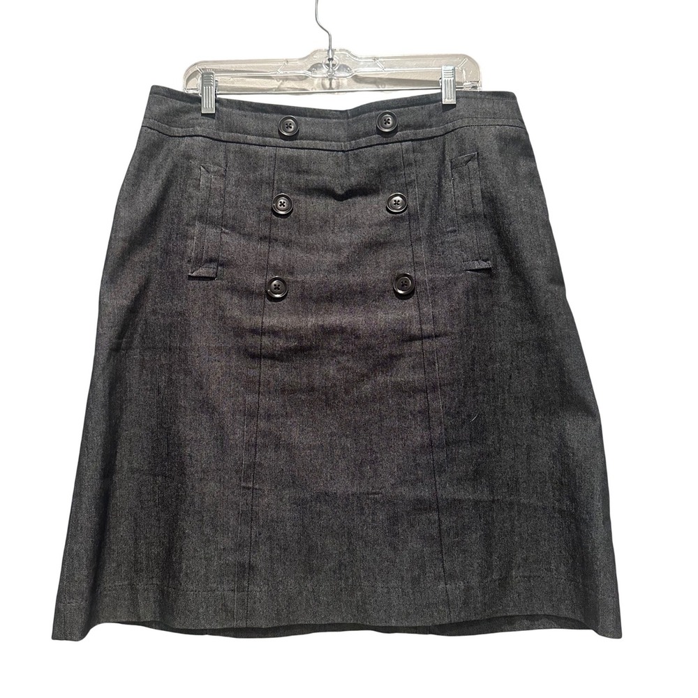 Sandro Sportswear Vintage 2000s Dark Gray A-Line Skirt Size 14 Minimalist
